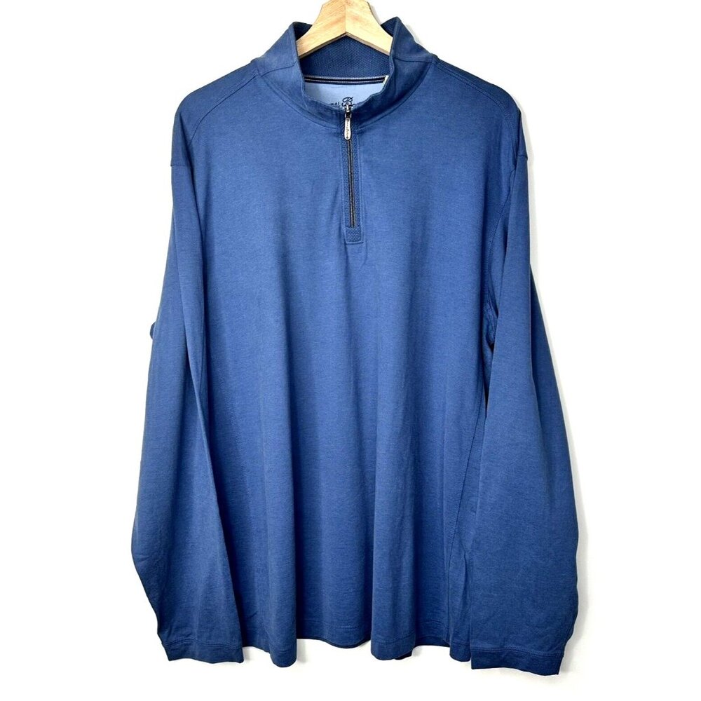 Tommy Bahama Mens Sweater 1/4 Zip Pullover Long Sleeve Blue X-Large XL